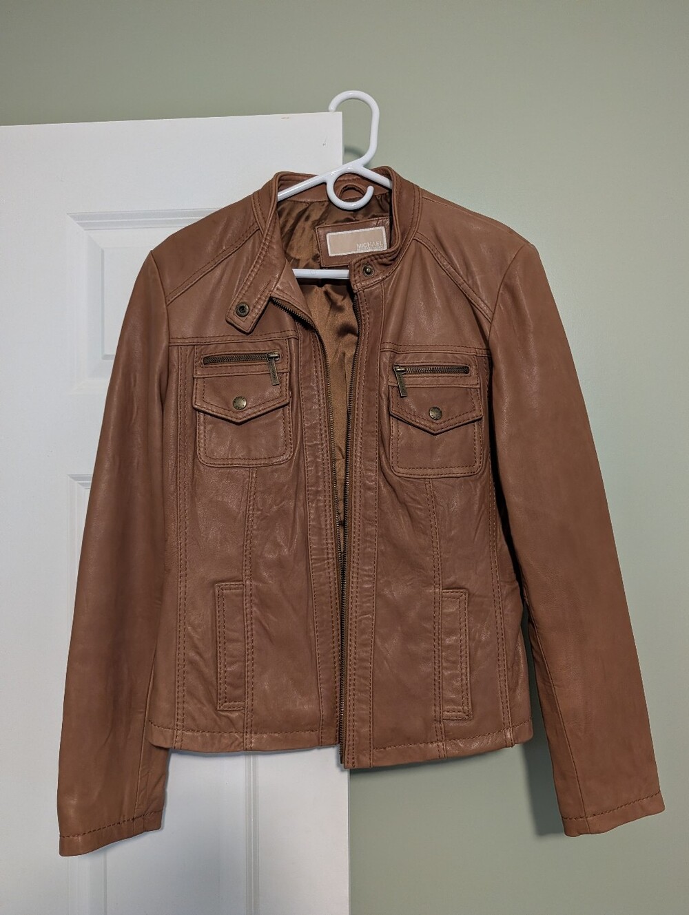 Michael Kors Tan Leather Jacket